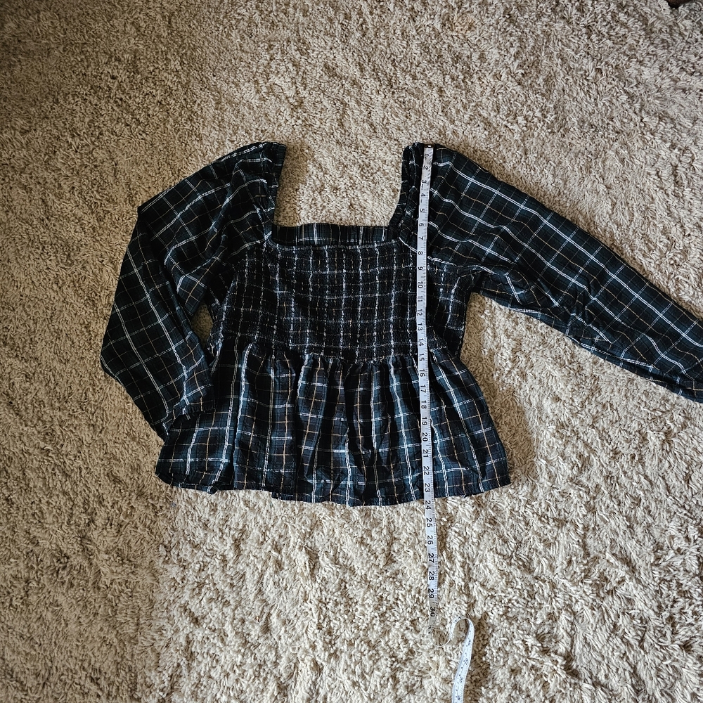 Old Navy Plaid Babydoll Top